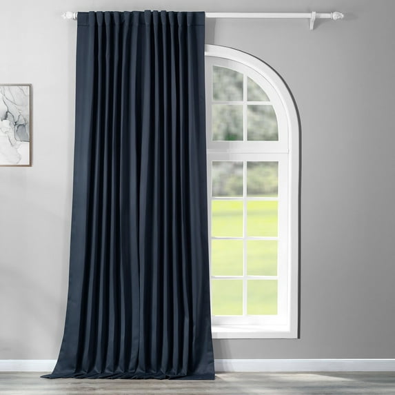 Navy Blue Extra Wide Blackout Room Darkening Curtain (1 Panel), Navy Blue, 100W X 84L