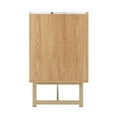 thumbnail image 6 of Roomfitters 57” Mid Century Modern TV Stand, Herringbone Pattern Buffet Cabinet Sideboard Credenza, Marble Top Media Console Entertainment Center for Living Room, Entryway (Oak Wood, Gold Metal Legs), 6 of 12