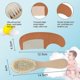 thumbnail image 4 of 2Pcs Baby Hair Brush Comb Set Newborn Hairbrush Kit Infant Comb Soft Wool Hair Wooden Handle Scalp Massage, 4 of 5