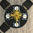 thumbnail image 3 of Oval Dining Table In Black For Kitchen Use, 59x43 Inch Expandable, Removable Leaf, Trestle X Base, Seats 6 Table, Shaped Construction,, 3 of 5