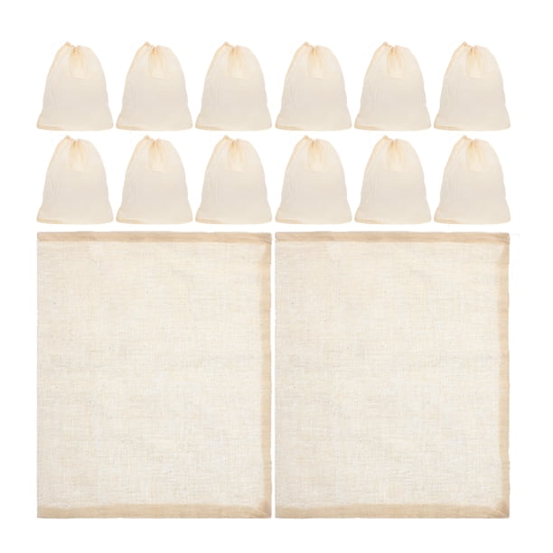 BRIGHTFUFU 20 piezas bolsas para colar cocina, bolsas reutilizables con cordón para sopa, calcetines, bolsas para especias