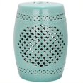thumbnail image 1 of Safavieh Quatrefoil Ceramic Garden Stool in Light Blue, 1 of 2