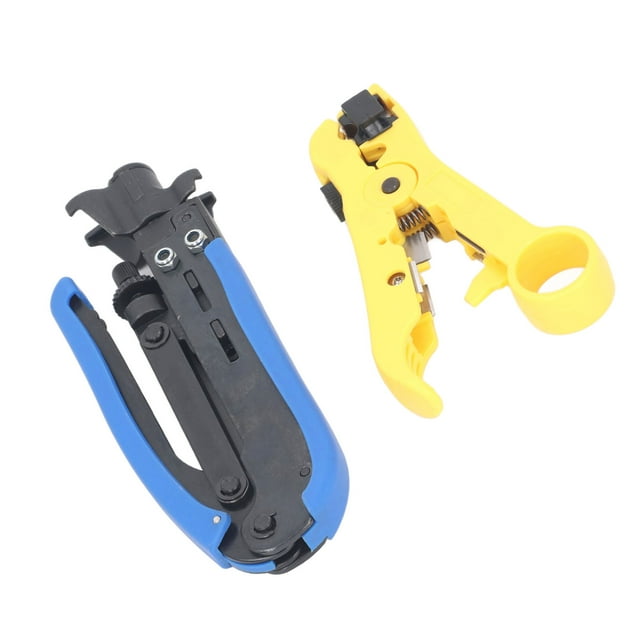 Câble Coaxial Pince, Kit Outil Pince Coaxiale Tête Réglable pour le Câblage