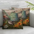thumbnail image 3 of MLJA Rustic Farmhouse Spring Summer Sign Throw Pillow Cover Vintag with Colorful Flower Birds Butterfly Pillow Cases Retro Watering&nbsp;Can Daisy Pillowslip, 3 of 5