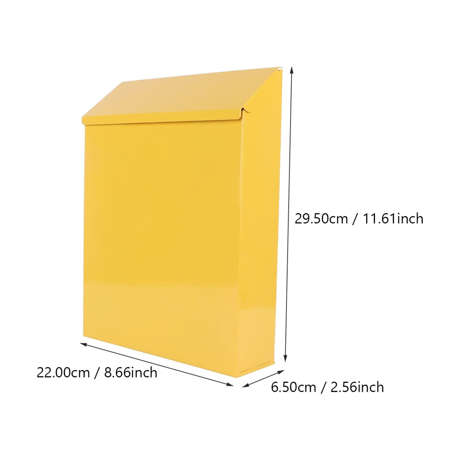 Pawsdot 1Pc Decorative Yellow Iron Mailbox with European Style for Home Display