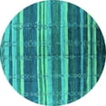 thumbnail image 1 of Ahgly Company Indoor Round Solid Turquoise Blue Modern Area Rugs, 6' Round, 1 of 4