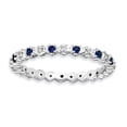thumbnail image 1 of Sterling Silver Stackable Expressions Cr. Sapphire & Diamond Ring Size 10, 1 of 3