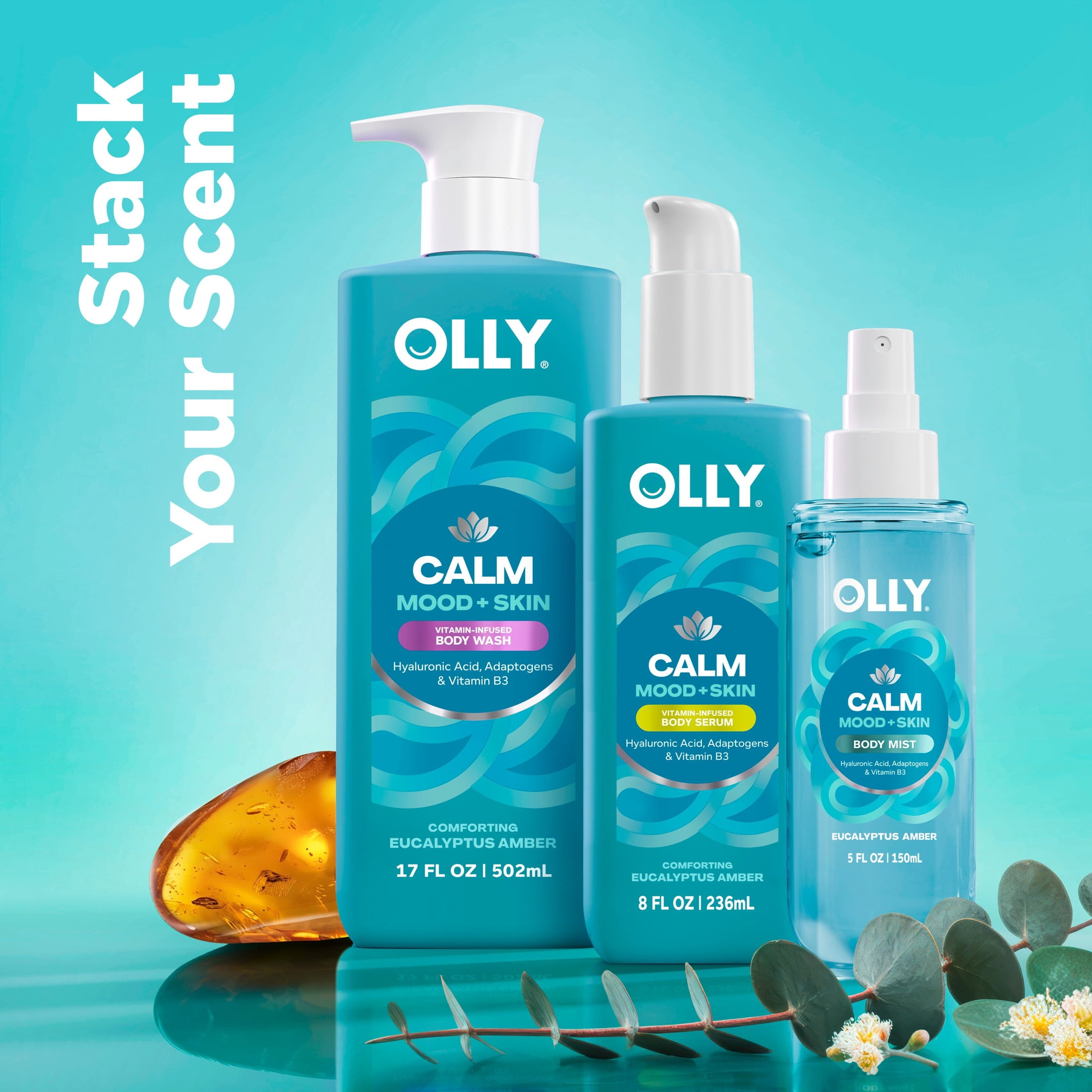 OLLY Body Mist For Women Relaxing Eucalyptus Scent To Help You Feel Calm And Grounded, 5 fl oz