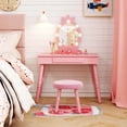 thumbnail image 2 of Costway Kids Vanity Set Princess Vanity Table & Chair Set with Lighted Mirror Pink, 2 of 10