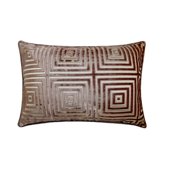 The HomeCentric Decorative Lumbar Pillow Cover Brown & Beige 12"x18" (30x45 cm) Velvet Geometric, Cut Velvet, Maze Pillow Pillow Covers For Sofa, Couch, Bed, And outdoor, Modern - Webweave Wonder