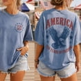 thumbnail image 2 of VibeNest Studio Unisex America Eagle 250 Years of Freedom 1776-2026 Patriotic Front Back Print Garment Dyed Graphic T-Shirt, 2 of 6