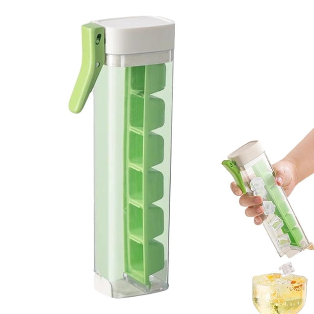 Creative One Hand Press Ice Cube Tray 6 Grid Silicone Mold Easy Pop Out Ice Maker For Freezer