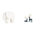 thumbnail image 1 of Figuras coleccionables de y reno de cerámica con almohadillas antideslizantes para estantería, mesa o decoración navideña del hogar., 1 of 7