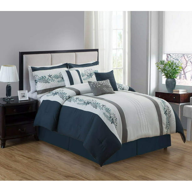 Hgmart Bedding Comforter Set Bed In A, Navy Blue King Size Duvet Set