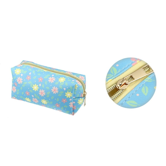 Vocoste Multicolor Patch Small Makeup Bag Flowers Pattern Toiletry Bag Travel Cosmetic Organizer for Women