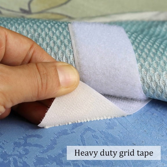 Strong Grip White Velcro Tape - 38mm Wide, 1M Length, No Residue Mesh Adhesive for Automotive & Home Use