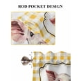 thumbnail image 6 of Pig Sunflowers Living Room Curtains 2 Panel, Yellow Floral Elegant Checkered Pastoral Cafe Window Treatment, Farmhouse Bedroom Bathroom Kitchen Curtains Drapes 104"x54", 6 of 6