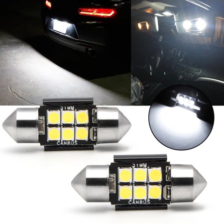 Xotic Tech DE3175 LED Bulb, Error Free White 6-SMD 3030 31MM Festoon DE3021 DE3022 DE3023 6428 6430 LED Bulb for Car Interior Map Reading Light Trunk Cargo License Plate Lamp