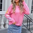 thumbnail image 6 of PuLe Sweaters for Women Sweaters for Women Casual Crewneck Long Sleeve Floral Print Cable Knit Pullover Sweater Tops, 6 of 9