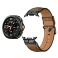 thumbnail image 5 of Leather Band for Samsung Galaxy Watch 8 40/44mm / Watch 8 Classic 46mm, with Black Metal Adjustable Clasp Watch Band Replacement Strap for Galaxy Watch 8 40/44mm / 8 Classic 46mm Women Men, Brown, 5 of 9