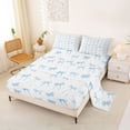 thumbnail image 2 of Erosebridal Ribbon Bow Bed Sheets For Girls Teens,Blue Girly Bowknot King Sheets,Dreamy Princess Style 4-Piece, 2 of 6