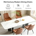 thumbnail image 6 of Hawsaiy Modern Upholstered Dining Chairs Set of 6, Comfy Kitchen Side Chairs with Thick Cushions & Metal Legs, Brown, 6 of 8