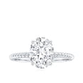 thumbnail image 4 of Rosec Jewels Moissanite Oval Engagement Ring 2 Carat - 7X9 mm Moissanite Solitaire Ring - D-VS1 Quality Certified, 14K White Gold, US 6.50, 4 of 8