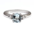 thumbnail image 2 of 14Kt White Gold Aquamarine With Diamond Ring, 2 of 5