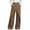 Coffee, variant on Women's Wrap Front Wide Leg Pants, Summer Casual High Waist Trousers for Women, With Single Button Waist and Side Pockets, Women's Purple, Sizes S-3XL