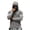 Gray #003, variant on Hooded Sun Protection Shirts for Men Long Sleeve Solid Color Shirt with Face Mask Outdoor Fishing Hoodies, L