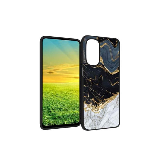 Compatible with Motorola Moto G Stylus 5G 2022 Phone Case, White-Golden-Marble-110-jpg-2-2 Case Men Women, Flexible Silicone Shockproof Case for Motorola Moto G Stylus 5G 2022