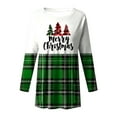 thumbnail image 5 of Duqingm Funny Christmas Shirts Merry Christmas Shirts Women Christmas Long Sleeve Blouse Leopard Print T Shirt Xmas Striped Fall Tee Tops Green,S, 5 of 6