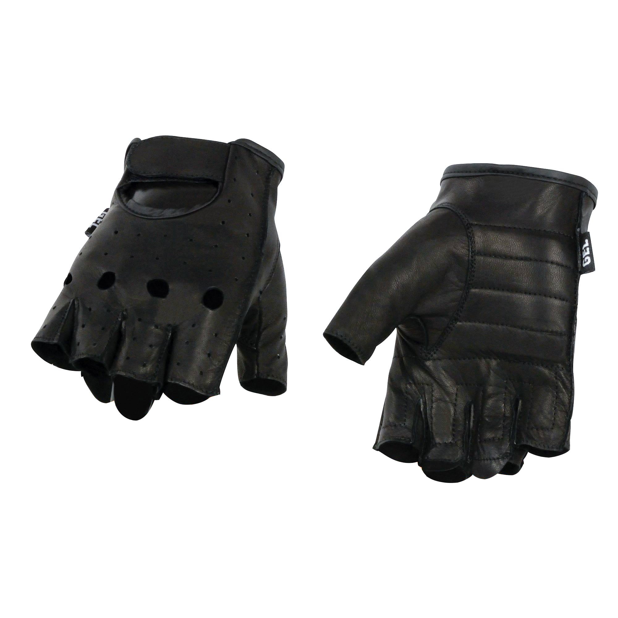 Men’s Leather Fingerless Gloves w/ Gel Palm SH195 Milwaukee 