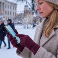 thumbnail image 6 of BadPiggies Women's Winter Warm Gloves with Sensitive Touch Screen Texting Fingers Fleece Lined Windproof Driving Gloves (Wine Red), 6 of 7