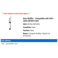 thumbnail image 2 of Rear Muffler - Compatible with 2001 - 2003 INFINITI QX4 2002, 2 of 2