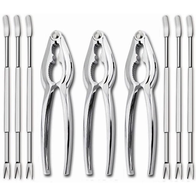 12 Uds herramientas para mariscos cangrejo desgranador tenedores juego abridor mariscos langosta pierna desgranadora accesorios de cocina