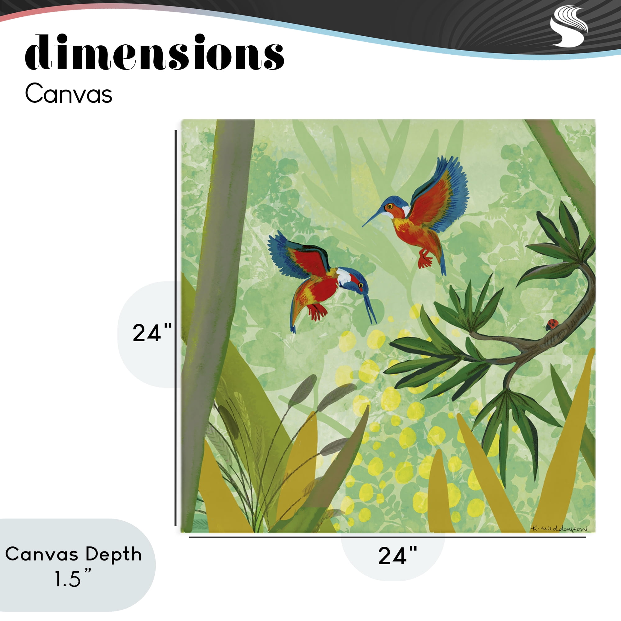 Stupell Industries Kingfishers in Jungle Branches Canvas Wall Art, design by Kay Widdowson