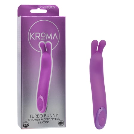 CalExotics Kroma Turbo Rechargeable Silicone Bunny G-Spot Vibrator, Purple