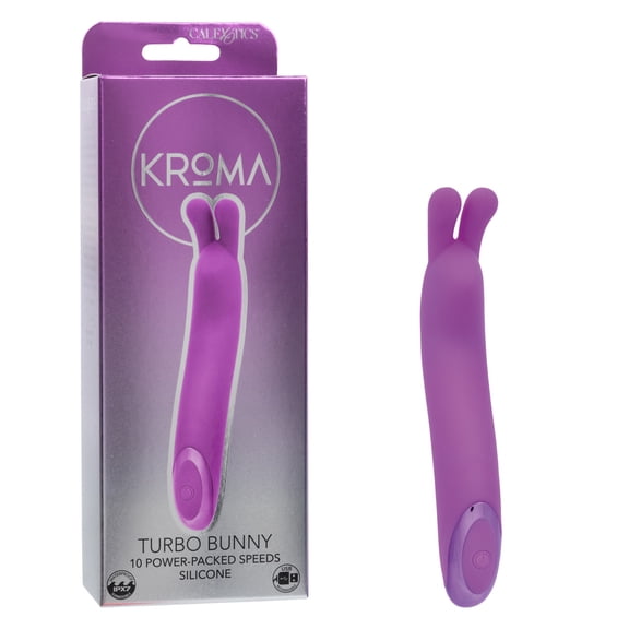CalExotics Kroma Turbo Rechargeable Silicone Bunny G-Spot Vibrator, Purple