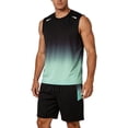 thumbnail image 4 of Gym Clothes for Men Workout Tank Shirts Sets Athletic 2-Piece Outfit Gradient Tank Shorts for Running Football Athletic Exercise Green XXXXXL, 4 of 4