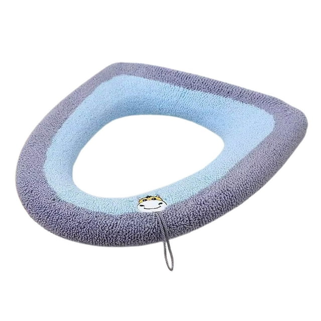 Fiudx Cojín para Asiento de Inodoro, Diseño de Felpa Gruesa, Cálido y Cómodo, de Alta Durabilidad, Suave y Resistente a Los Olores, Fácil de Instalar, Esencial para El Invierno, Tamaño 44 X 36 Cm