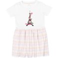 thumbnail image 3 of Inktastic Eiffel Tower in Paris with Flowers and Pink Banner Girls Toddler Dress, 3 of 5