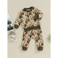 thumbnail image 3 of Wassery Western Baby Girls 2 Piece Outfit Horse Print Long Sleeve Sweatshirt and Elastic Pants Set Infant Cowgirls Fall Winter Clothes, 3 of 9
