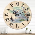 thumbnail image 2 of Designart 'Ancient Hummingbird On A Branch' Traditional Wood Wall Clock, 2 of 5