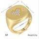 thumbnail image 2 of Anillos de oro grueso - Signet Sings para mujer, anillo de cúpula, anillo de declaración, anillo de acero inoxidable chapado en oro de 18 k, oro-blanco Tamaño: 8 Feliz Sencillez, 2 of 5