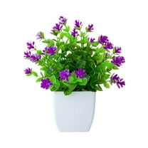 Artificial Eucalyptus Lotus Bonsai Tree, Realistic Potted with Sunset Color Flowers for Home Office Decor, for Living Room, Bedroom, Bathroom, and Wedding Decoration