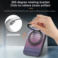 thumbnail image 6 of Magnetic For Samsung Galaxy S24 Phone Case,With 360° Rotatable Ring Kickstand,Anti-Scratch PU Leather Gradient Fiber Pattern Back Design,Shockproof Anti-fall Durable Phone Case,Purple, 6 of 9