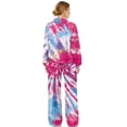 thumbnail image 2 of Uorisanigo Women Fall 2 Piece Outfits Sweatsuits Long Sleeve Sweatshirt Wide Leg Pants Mock Neck Tracksuit Rose Pink Tie Dye Lounge Sets Oversized Sportswear Plus Size Jogger Set for Teen Girls, 2 of 8