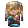 thumbnail image 5 of BiZtdJrK Womens 3/4 Length Sleeve Tops Casual Loose Fit Crewneck T Shirts Cute Rabbit Graphic Tees Shirt 2025 Easter Holiday Outfits Multicolor XXL Weekly Sale, 5 of 6