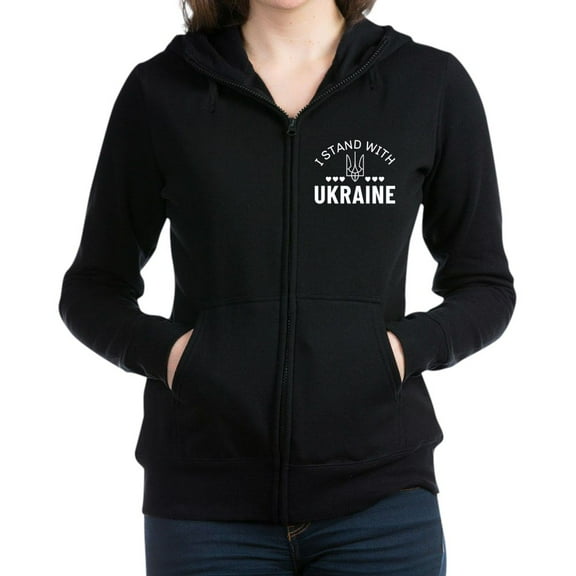 CafePress - I Stand With Ukraine Women's Zip Up Hoodie - Women's Zip Hoodie